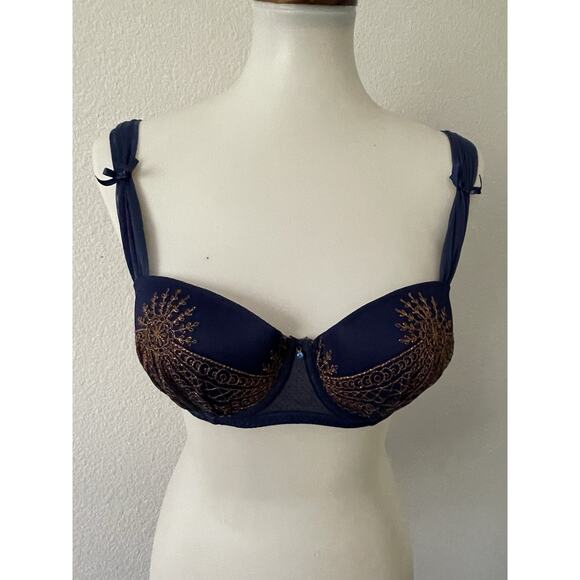 Adore Me Bra Push Up Embroidered Print Intimates Lingerie - Picture 1 of 12